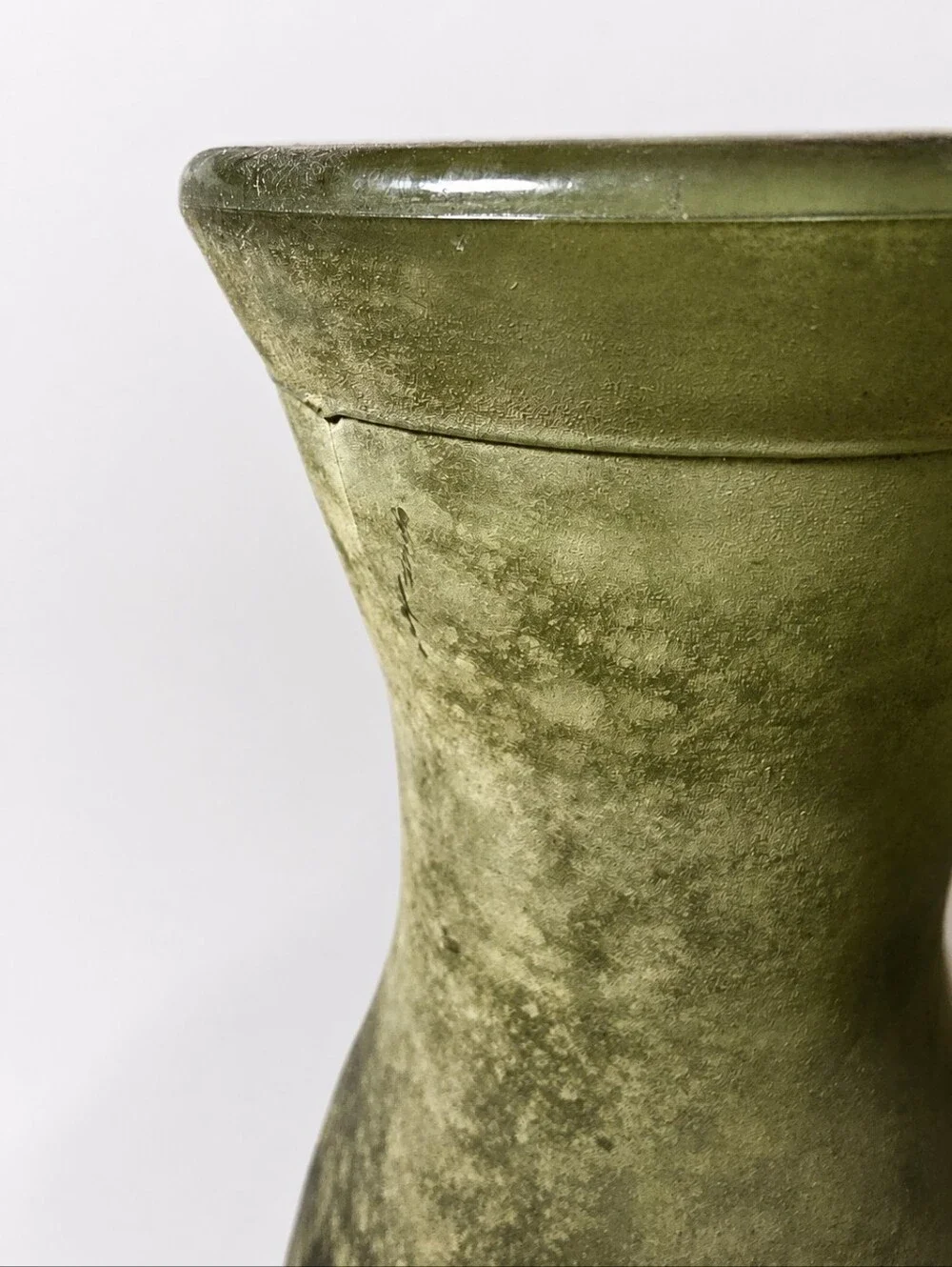 Olive Green Glass Decorative Vase - Home Accents